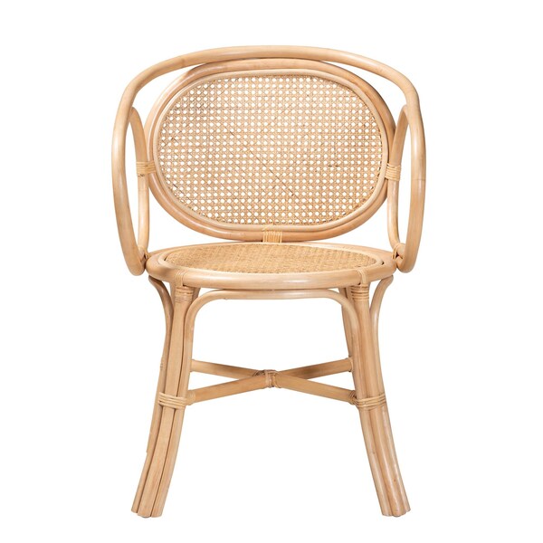 Baxton Studio Palesa Modern Bohemian Natural Brown Rattan Dining Chair - 232-13159-ZORO