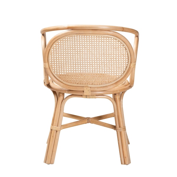 Baxton Studio Palesa Modern Bohemian Natural Brown Rattan Dining Chair - 232-13159-ZORO