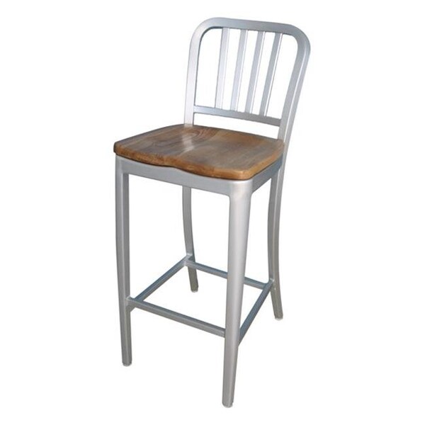 Alston Quality Alston Quality AC3013-30 Aluminum Dining Chair With Natural Wood Seat - AC3013/30