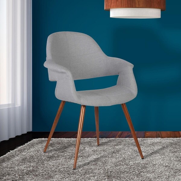 Seatsolutions Phoebe Mid-Century Dining Chair in Walnut Gray Fabric - SE165829