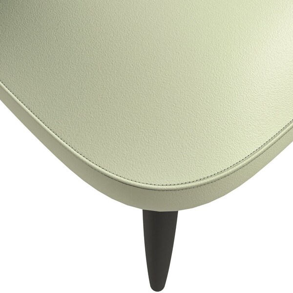 Leisuremod Paradiso Collection Modern Dining Seat in Green, with Light Grey Fabric Seat, 2PK - PC50GLGR2