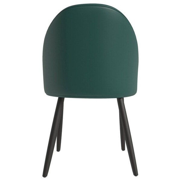 Leisuremod Paradiso Collection Modern Dining Seat in Green, with Light Grey Fabric Seat, 2PK - PC50GLGR2