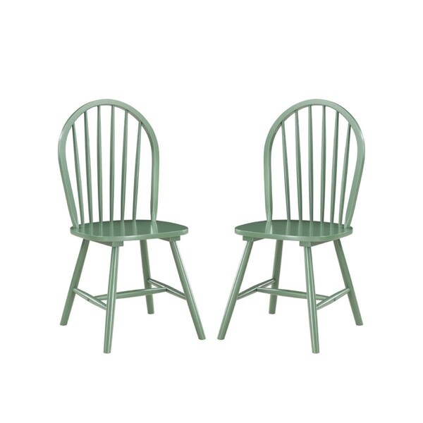 Boraam 17 x 36 x 17.75 in. Carolina Dining Chairs, Green - Set of 2 - 31616