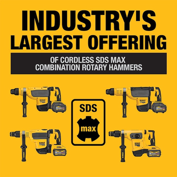 Dewalt 60V MAX* 1-3/4 IN. SDS Max Brushless Combination Rotary Hammer (Tool Only) - DCH614B