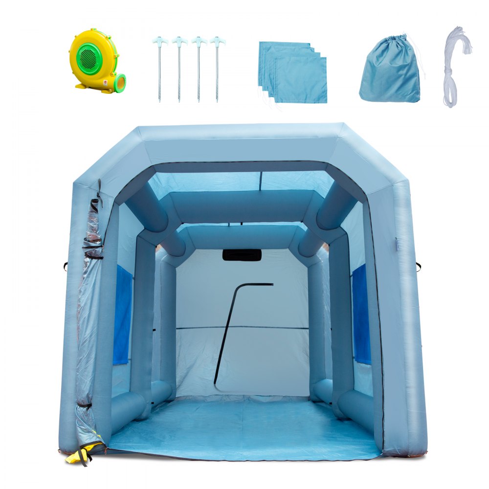 VEVOR Inflatable Paint Booth, 13x10x9ft Inflatable Spray Booth, 950W High Powerful Blowers Spray Booth Tent, Car Paint Tent Air Filter System for Car Parking Tent Workstation Motorcycle Garage - CQ13109FT950WSOKVV1