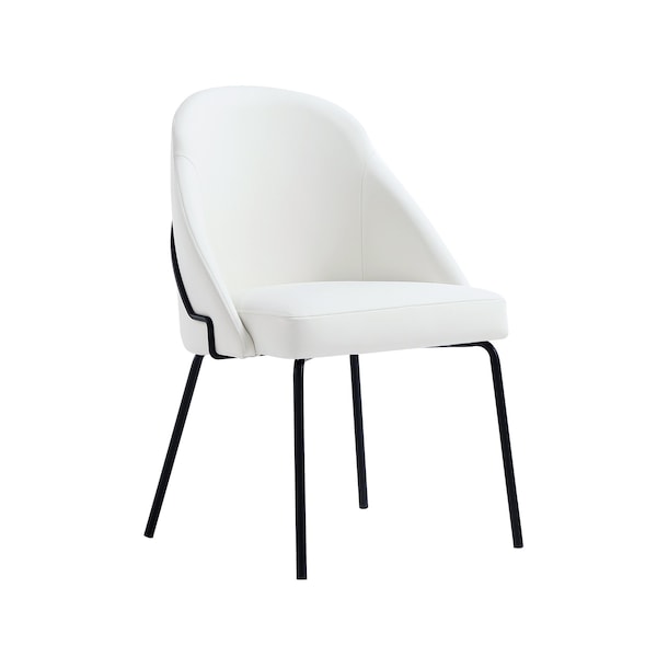 Manhattan Comfort Gracie Dining Chair in White and Black - Set of 4 - 4-DC100-BWH
