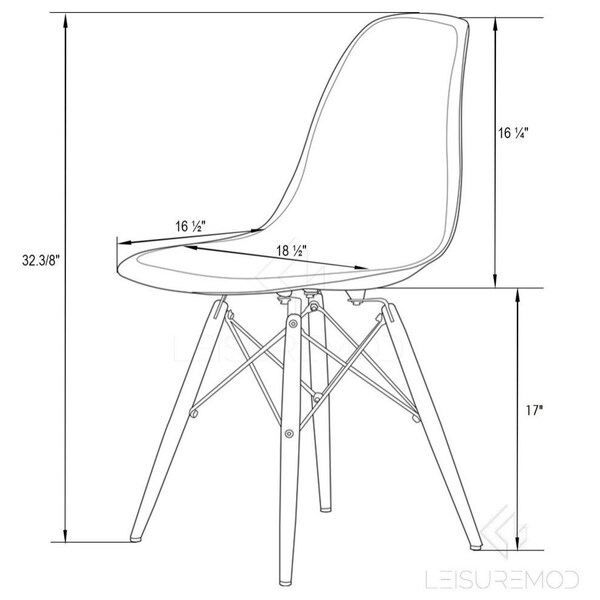 Leisuremod Dover Dining Side Chair with Acrylic Legs, Transparent Blue, 2PK - EPC19TBU2
