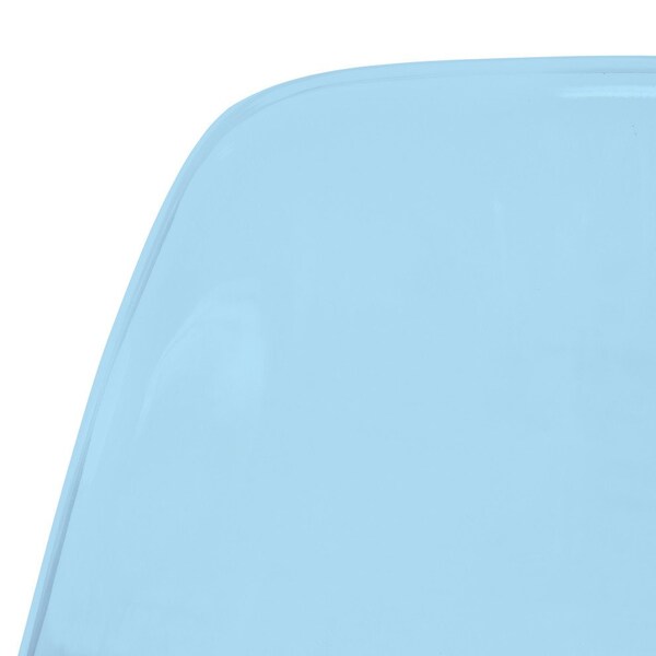 Leisuremod Dover Dining Side Chair with Acrylic Legs, Transparent Blue, 2PK - EPC19TBU2