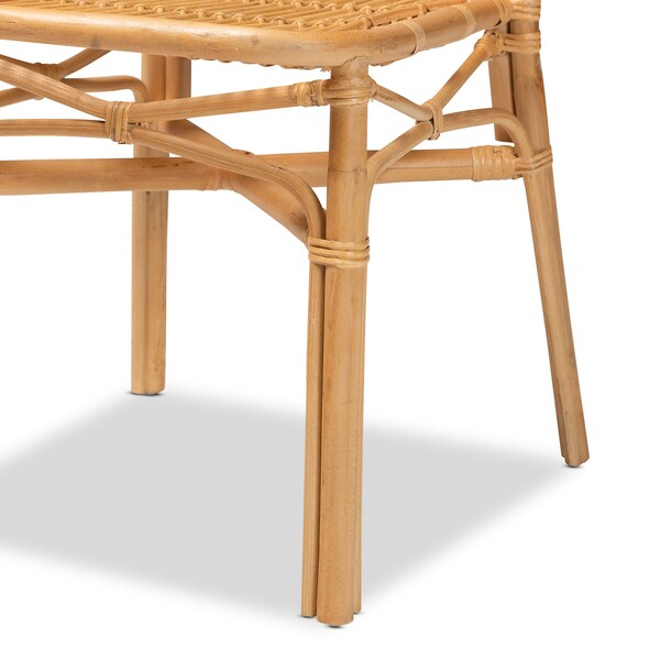 Baxton Studio Ivora Modern Bohemian Natural Brown Rattan 2Piece Dining Chair Set, PR - 211-2PC-12762-ZORO