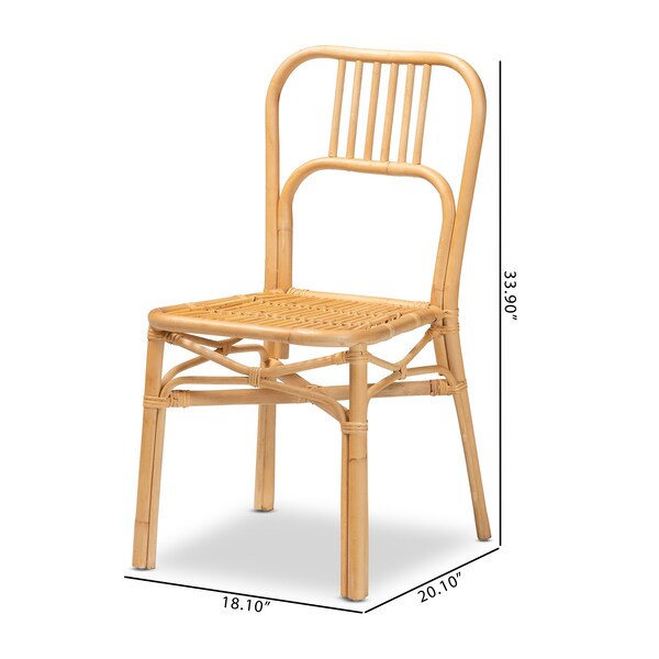 Baxton Studio Ivora Modern Bohemian Natural Brown Rattan 2Piece Dining Chair Set, PR - 211-2PC-12762-ZORO