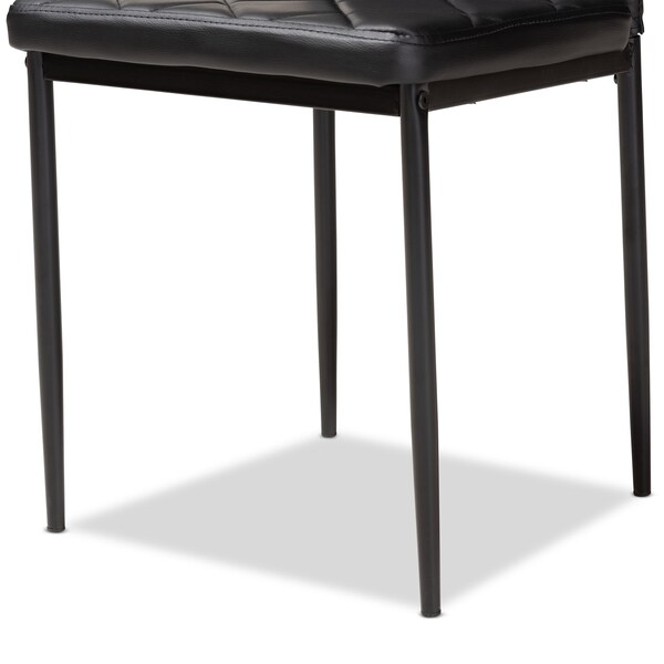 Baxton Studio Blaise Modern Black Faux Leather Upholstered Dining Chair, PK4 - 146-8781