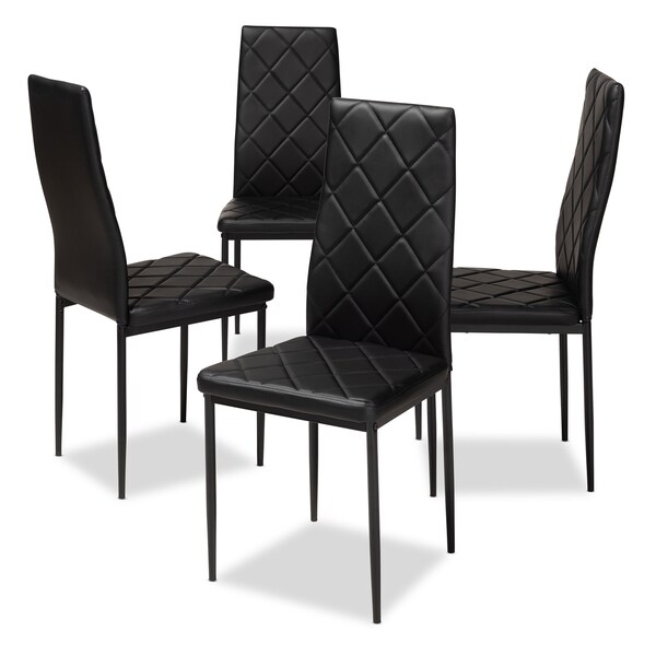 Baxton Studio Blaise Modern Black Faux Leather Upholstered Dining Chair, PK4 - 146-8781