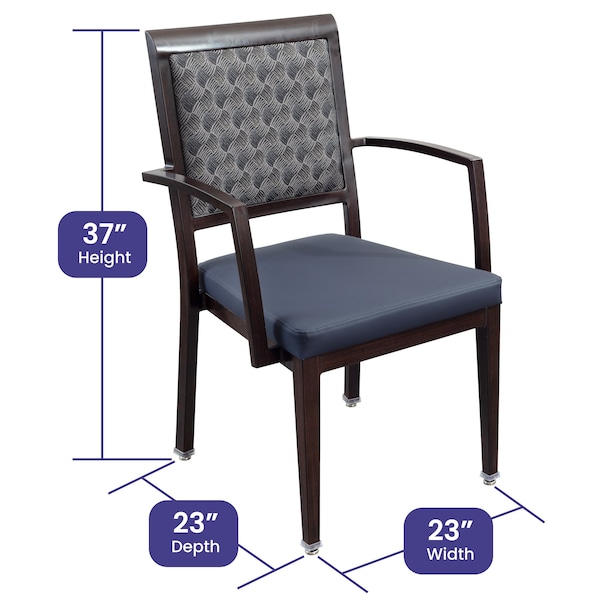 Medacure Squared Navy Stain-Resistant Dining Room Chair for Seniors & Homecare - MC-DCA450B