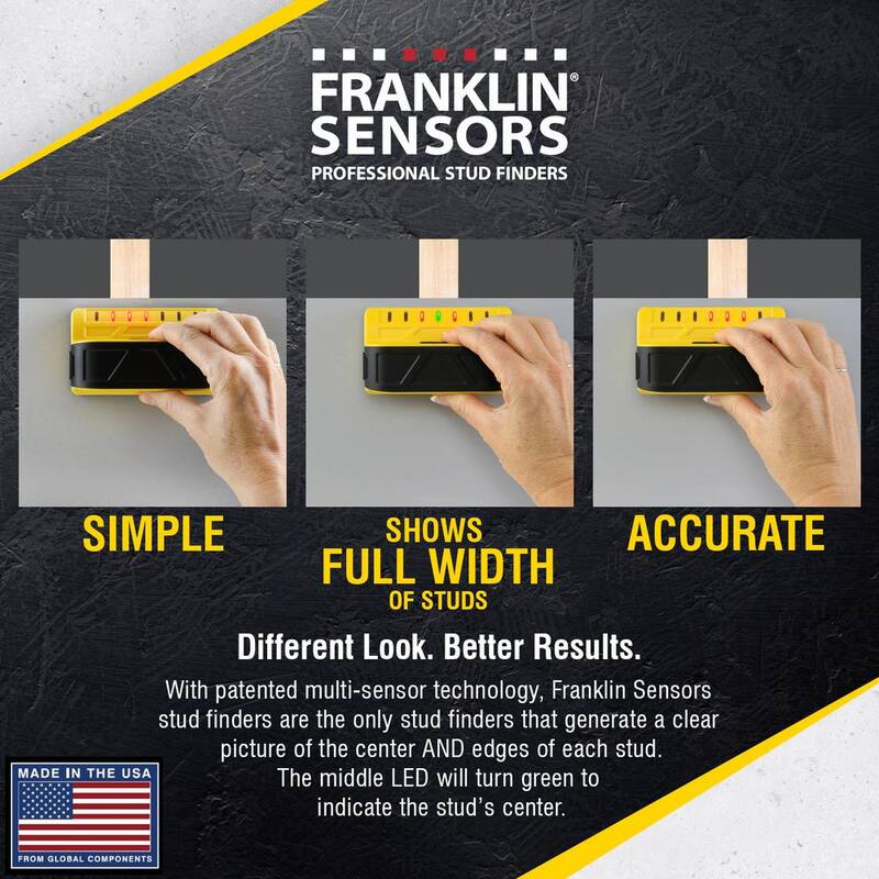 Franklin Sensors ProSensor M70 Full Width Center and Edge Stud Finder with 7-Sensors, Wood and Metal Stud Detector/Wall Scanner - FSM7002HD