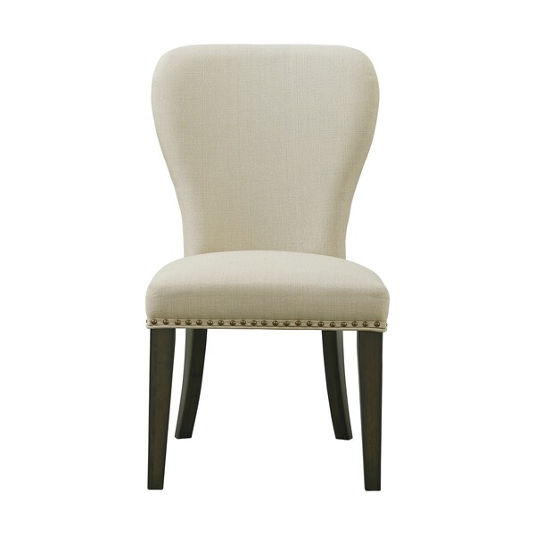 Alaterre Furniture Savoy Upholstered Dining Chairs, Cream Set of 2, PR - ANSV02FDC