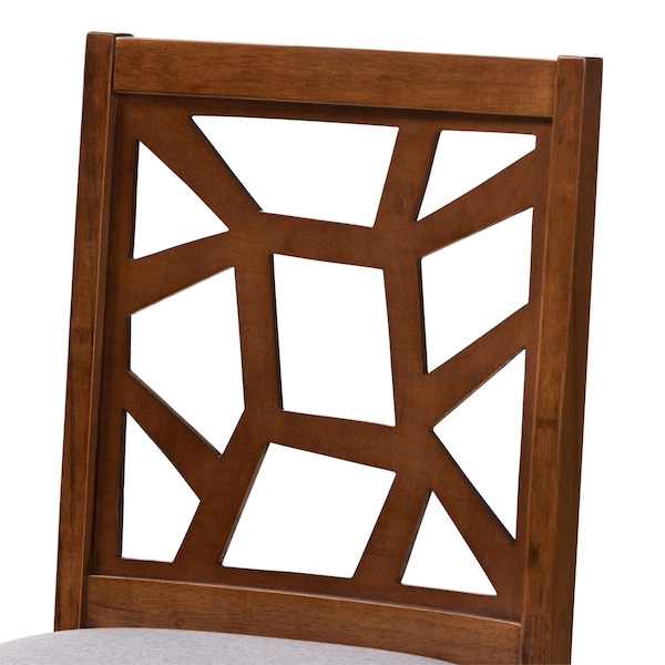 Baxton Studio Abilene Grey Upholstered and Walnut Brown Finished Dining Chair, PK2 - 149-8963