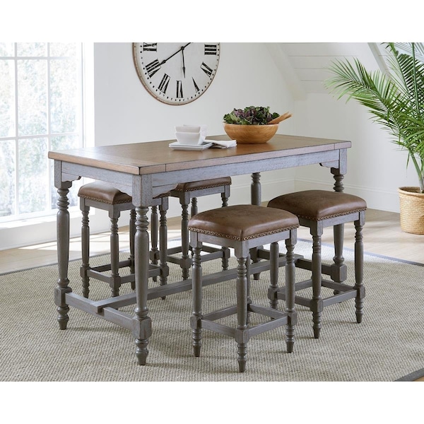 Progressive Furniture Progressive Furniture D834-61 Dining Room Dining Chairs; Oak & Brushed Gray - Set of 2 - D834-61