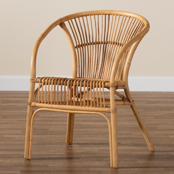 Baxton Studio Murai Modern Bohemian Natural Brown Rattan Dining Chair - 211-12765-ZORO
