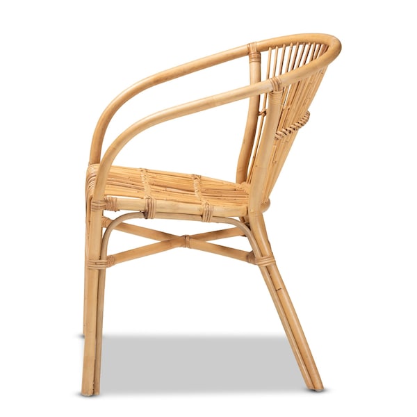 Baxton Studio Murai Modern Bohemian Natural Brown Rattan Dining Chair - 211-12765-ZORO