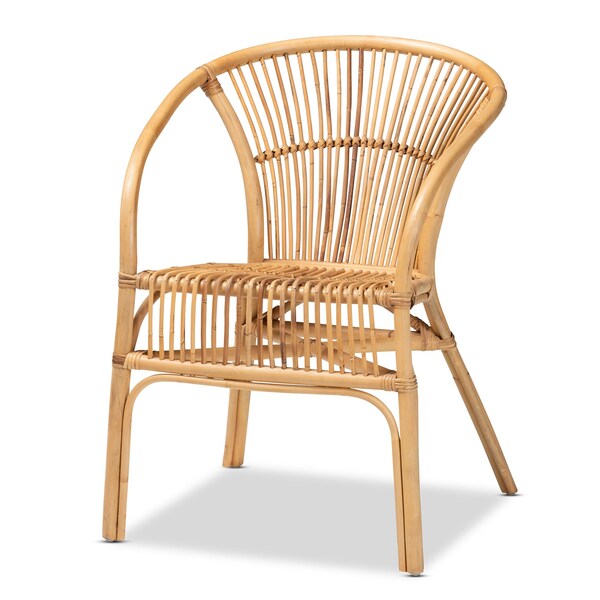 Baxton Studio Murai Modern Bohemian Natural Brown Rattan Dining Chair - 211-12765-ZORO
