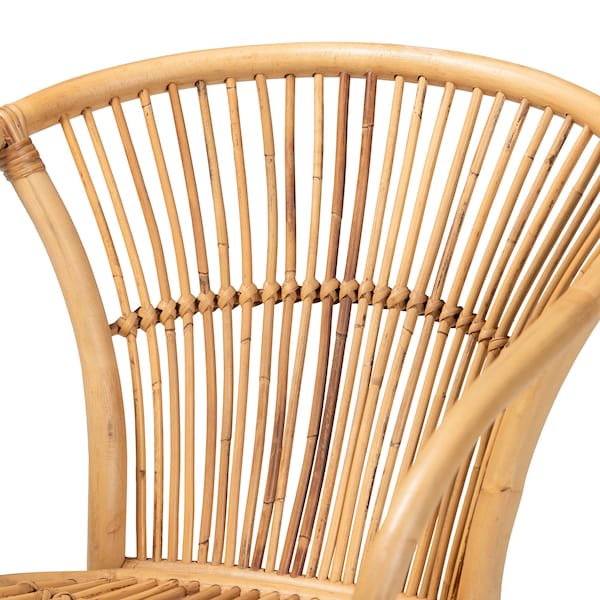 Baxton Studio Murai Modern Bohemian Natural Brown Rattan Dining Chair - 211-12765-ZORO