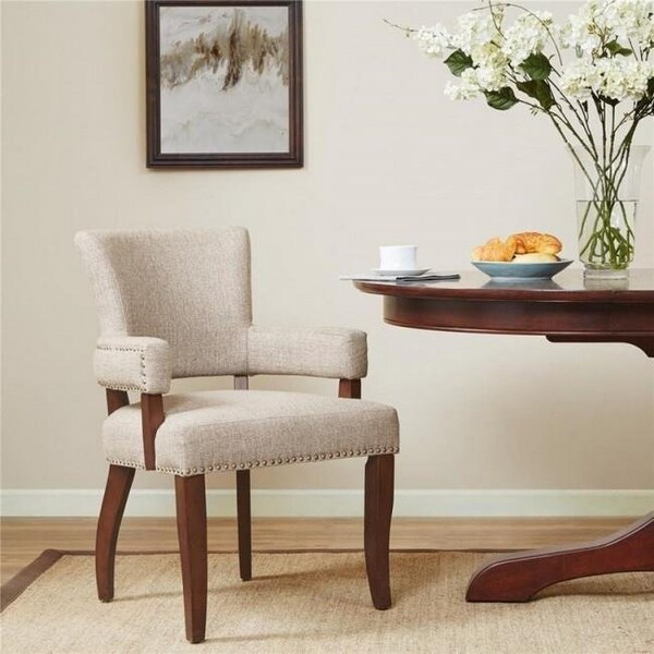 Madison Park Madison Park FPF20-0387 Dawson Arm Dining Chair; Brown - FPF20-0387