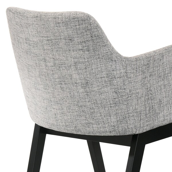 Armen Living Renzo Light Gray Fabric and Black Wood Dining Side Chairs - Set of 2 - LCRESIBLGR