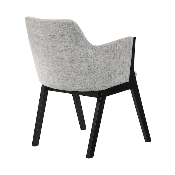 Armen Living Renzo Light Gray Fabric and Black Wood Dining Side Chairs - Set of 2 - LCRESIBLGR