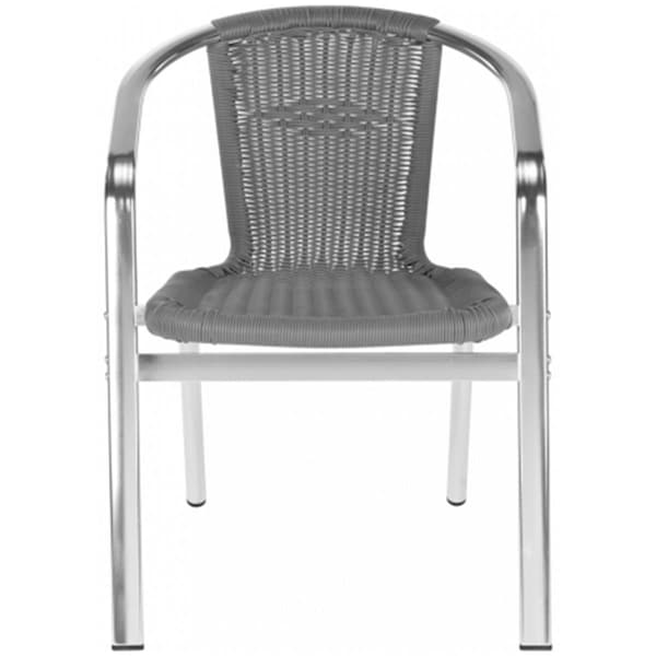 Safavieh Wrangell Indoor-Outdoor Stacking Arm Chair- Grey - 28 x 22.8 x 22 in. - FOX5207C-SET2