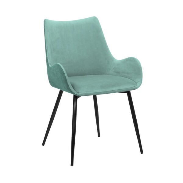 Seatsolutions 31 x 22 x 22.5 in. Avery Fabric Dining Room Chair with Legs, Teal & Gold - SE3329198