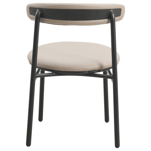 Leisuremod Lume Modern Dining Side Chair in Polyester with Black Steel Frame in Dark Taupe, 4PK - LC20DTP4