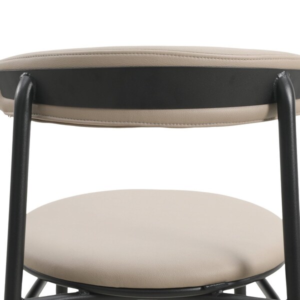 Leisuremod Lume Modern Dining Side Chair in Polyester with Black Steel Frame in Dark Taupe, 4PK - LC20DTP4