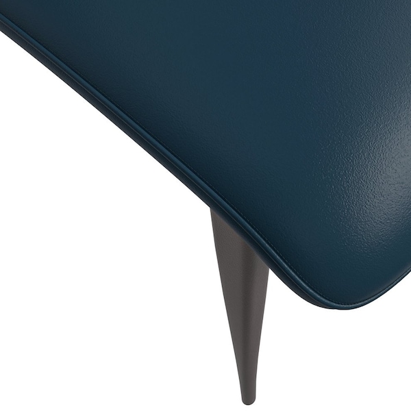 Leisuremod Aspen Modern Leather Dining Side Chair with Iron Legs in Blue - AC51BU