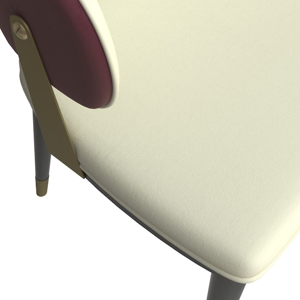 Leisuremod Aria Modern Dining Chair in Leather and Iron Legs with Curved Back in Red - AC45R