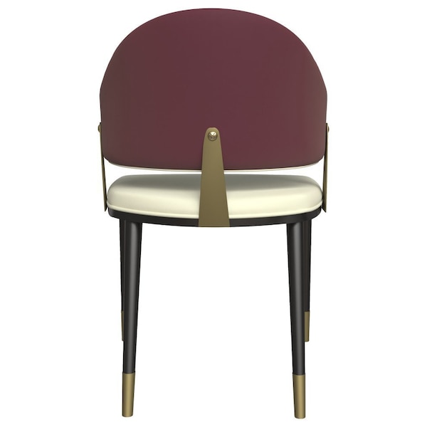 Leisuremod Aria Modern Dining Chair in Leather and Iron Legs with Curved Back in Red - AC45R