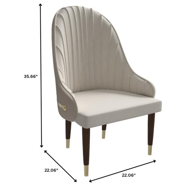 Leisuremod Elara Collection Wooden Dining Chair in Cream, 4PK - EC59CR4