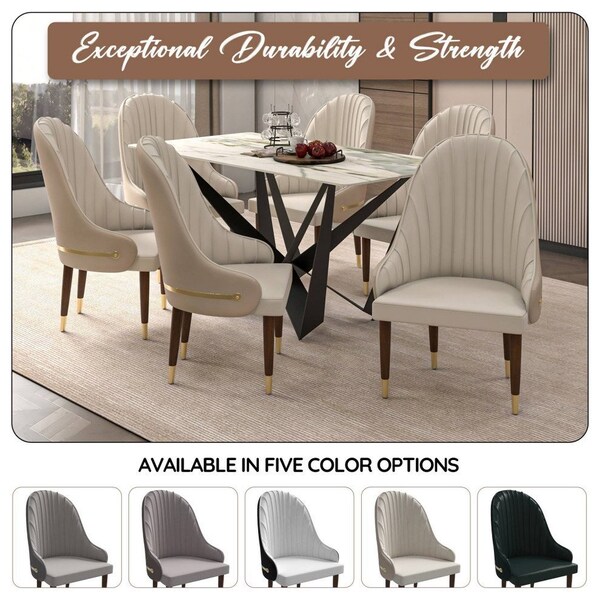 Leisuremod Elara Collection Wooden Dining Chair in Cream, 4PK - EC59CR4