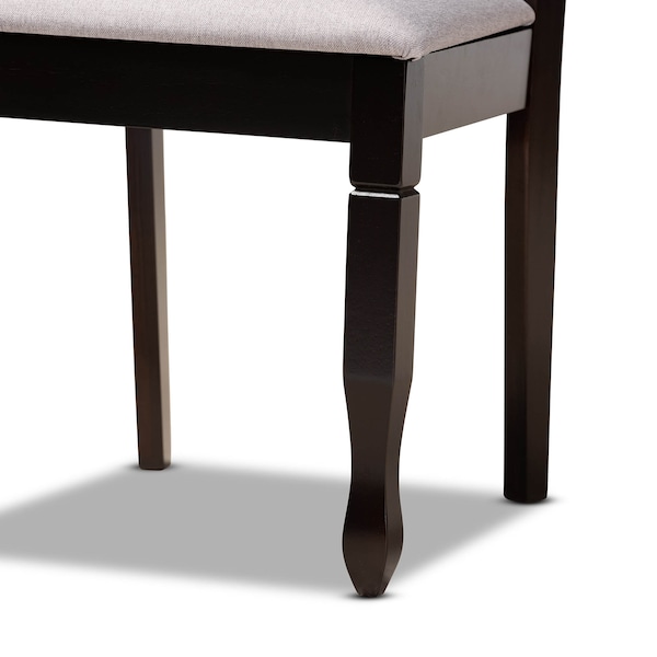 Baxton Studio Lanier Grey Upholstered Espresso Wood 2-Piece Dining Chair Set - 169-10530