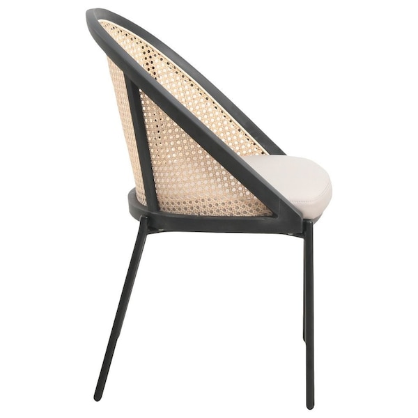 Leisuremod Urbane Collection Modern Dining Chair With Wicker back in Toupe - UC21WTP