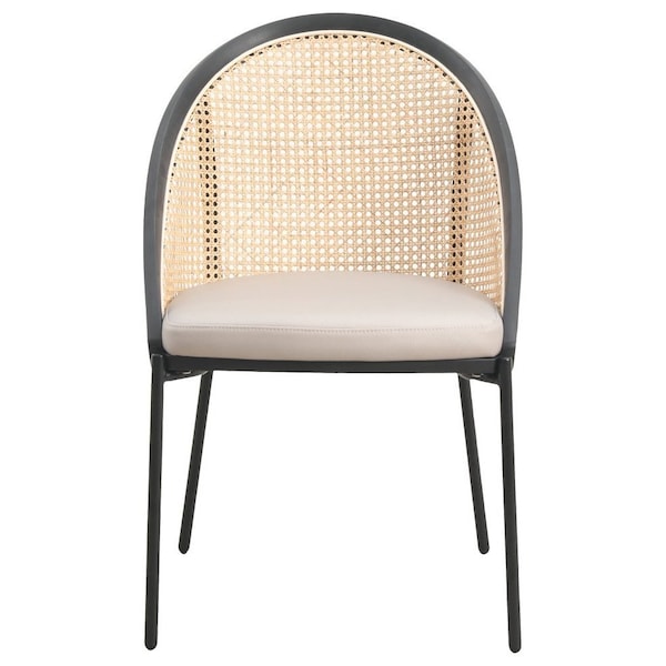 Leisuremod Urbane Collection Modern Dining Chair With Wicker back in Toupe - UC21WTP