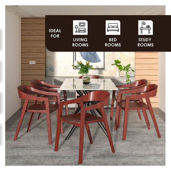 Leisuremod Rivo Collection Elegant Dining Chair in Dark Brown Wood - RC20WBR