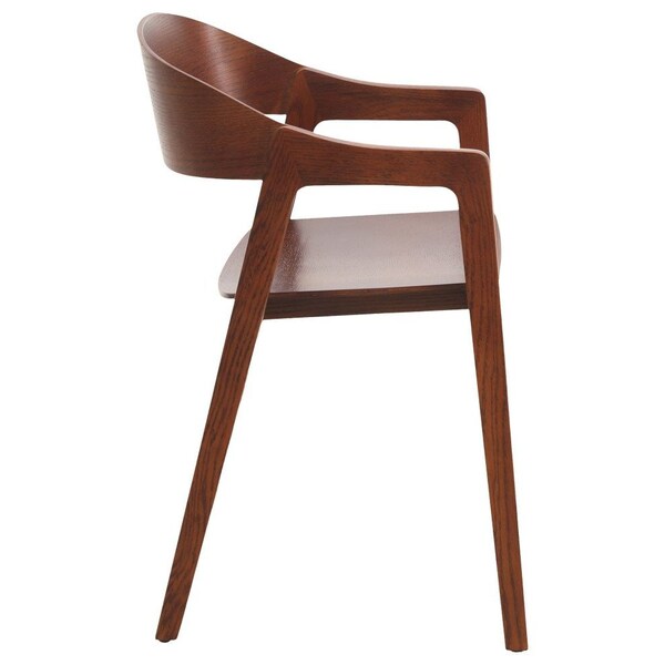 Leisuremod Rivo Collection Elegant Dining Chair in Dark Brown Wood - RC20WBR