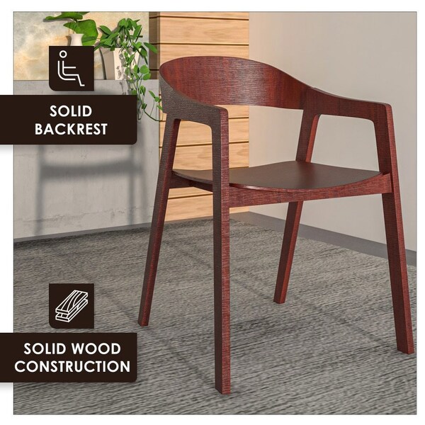 Leisuremod Rivo Collection Elegant Dining Chair in Dark Brown Wood - RC20WBR