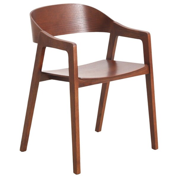 Leisuremod Rivo Collection Elegant Dining Chair in Dark Brown Wood - RC20WBR