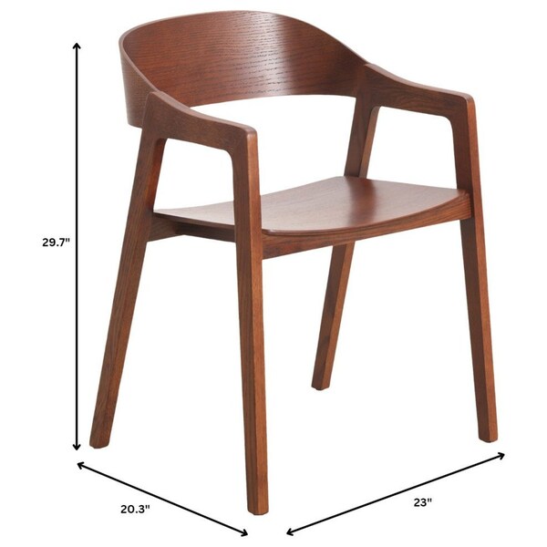 Leisuremod Rivo Collection Elegant Dining Chair in Dark Brown Wood - RC20WBR