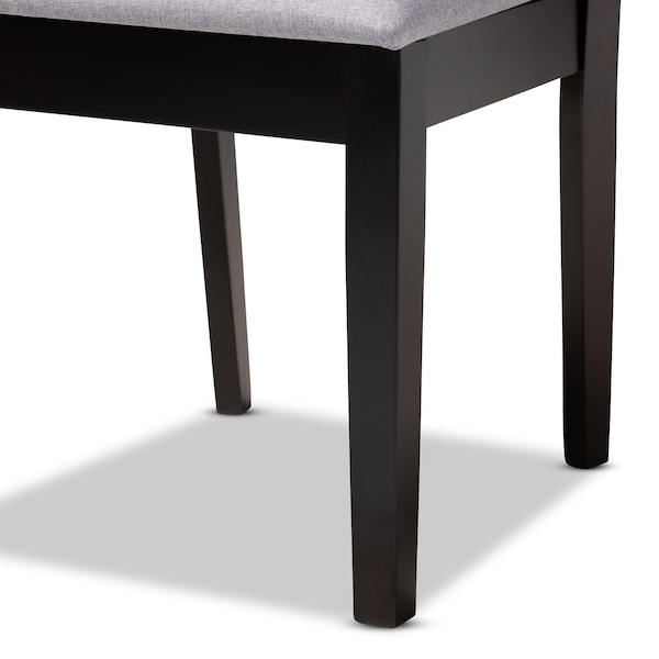 Baxton Studio Lenoir Gray Upholstered Espresso Brown Finished Wood Dining Chair, PK4 - 153-9400