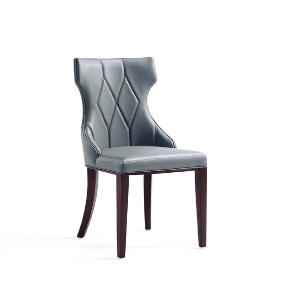 Manhattan Comfort Reine Faux Leather Dining Chair in Pebble Grey- Set of 4 - 2-DC007-PE