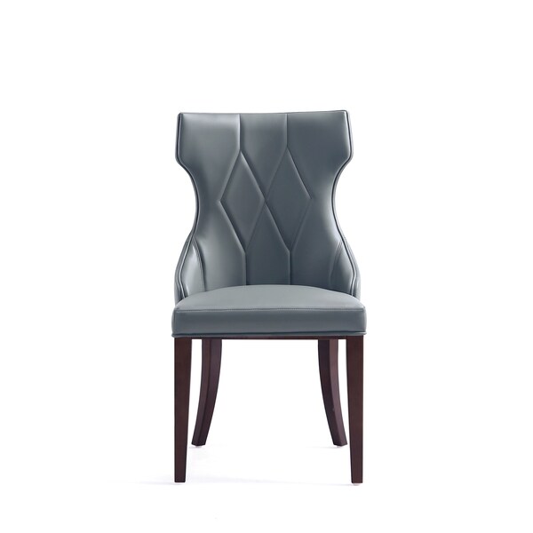 Manhattan Comfort Reine Faux Leather Dining Chair in Pebble Grey- Set of 4 - 2-DC007-PE