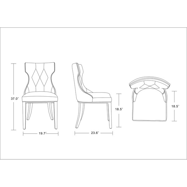 Manhattan Comfort Reine Faux Leather Dining Chair in Pebble Grey- Set of 4 - 2-DC007-PE
