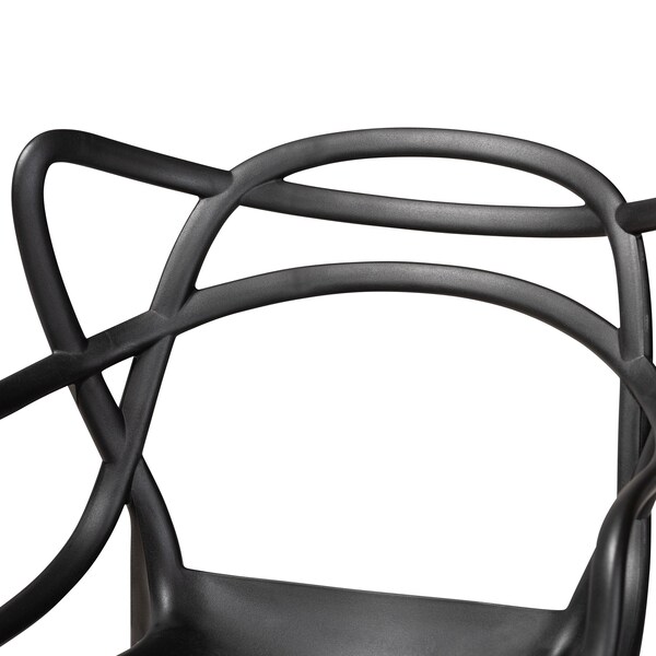 Baxton Studio Landry ModernBlack Finished Polypropylene Plastic 4-Piece Stackable Dining Chair Set - 192-4PC-12027-ZORO
